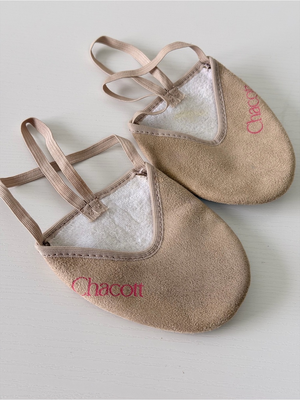 3 pairs Kids Beige Soft Air Half Shoes - Chacott, Size L - Picture 3 of 4